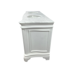Birch Lane Twain Double Bathroom Vanity Set with White Cabinet and Carrara Marble Countertop