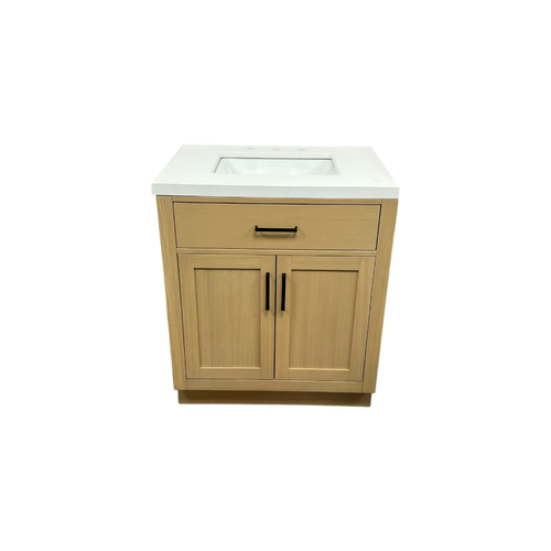 Hokku Designs  Thornaby Solid Wood Single Bathroom Vanity with Quartz Top, image 2