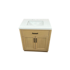 Hokku Designs  Thornaby Solid Wood Single Bathroom Vanity with Quartz Top
