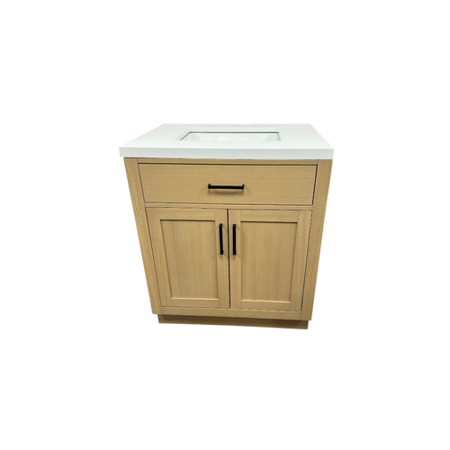 Hokku Designs  Thornaby Solid Wood Single Bathroom Vanity with Quartz Top, image 4