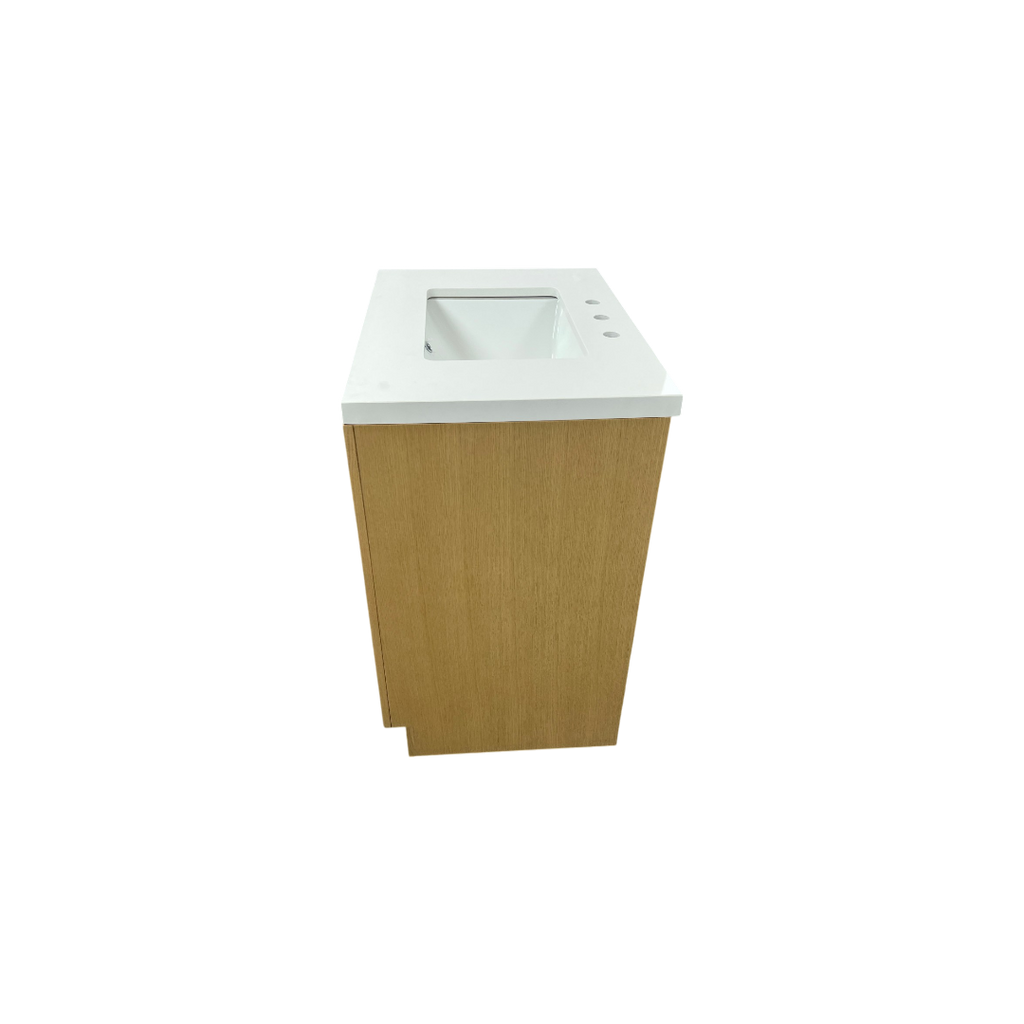 Hokku Designs  Thornaby Solid Wood Single Bathroom Vanity with Quartz Top