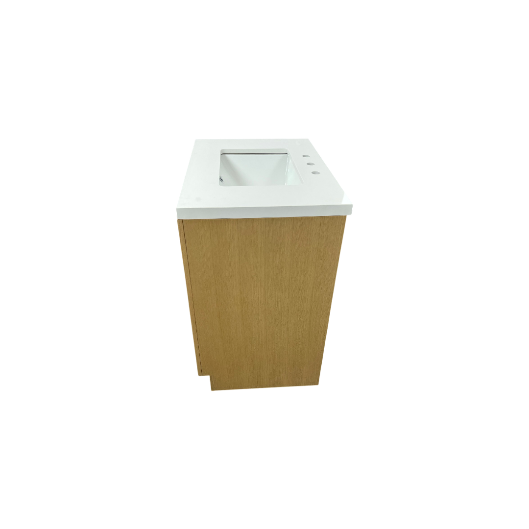 Hokku Designs  Thornaby Solid Wood Single Bathroom Vanity with Quartz Top