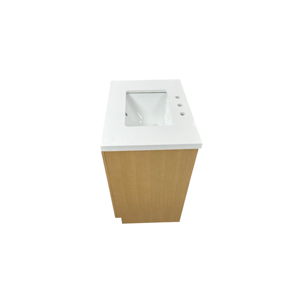 Hokku Designs  Thornaby Solid Wood Single Bathroom Vanity with Quartz Top