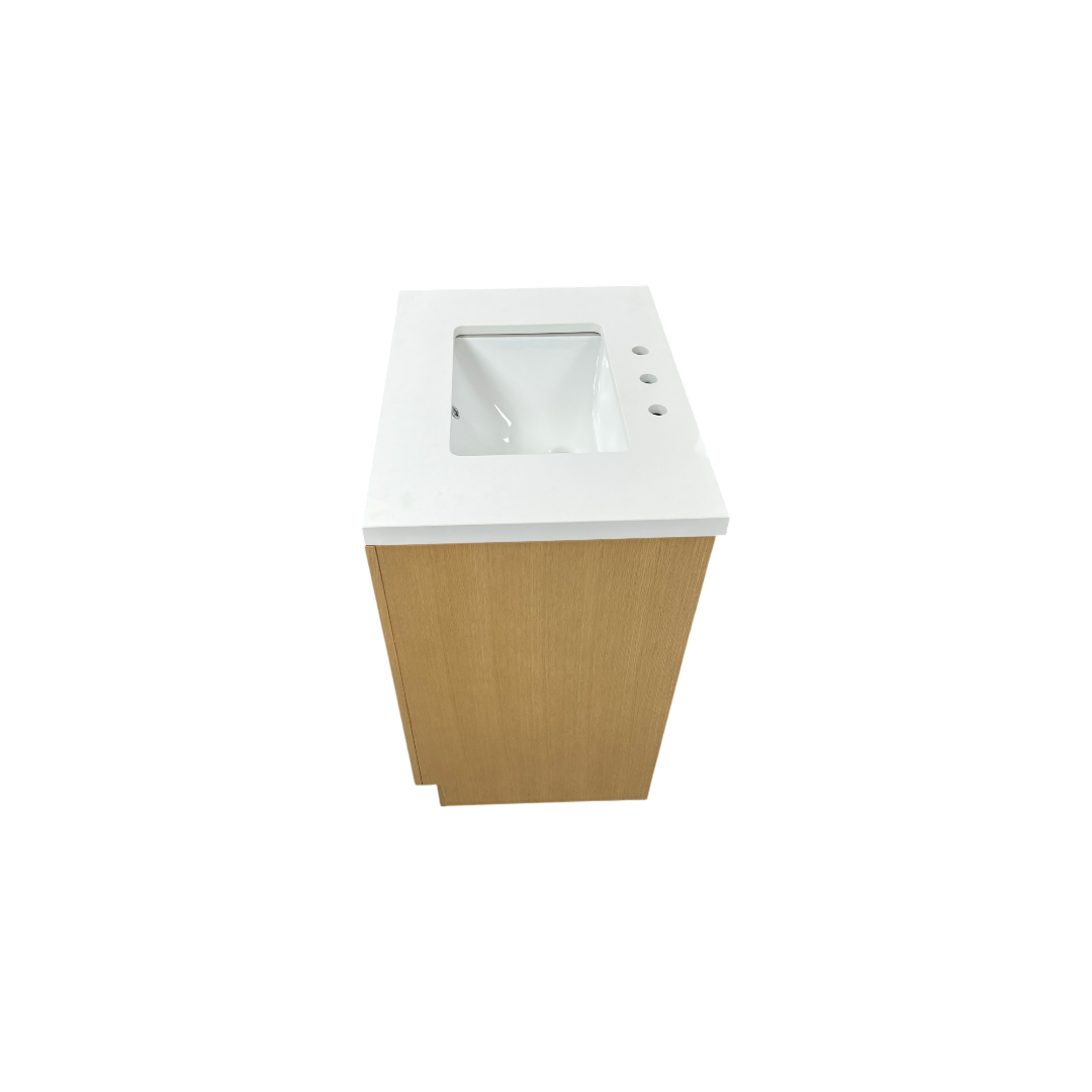 Hokku Designs  Thornaby Solid Wood Single Bathroom Vanity with Quartz Top