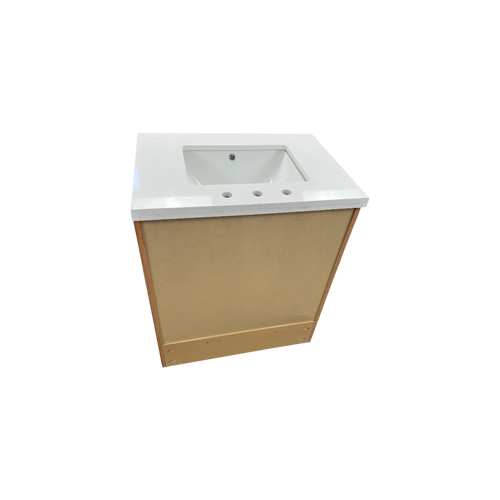 Hokku Designs  Thornaby Solid Wood Single Bathroom Vanity with Quartz Top, image 9