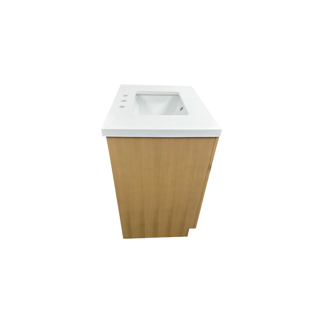 Hokku Designs  Thornaby Solid Wood Single Bathroom Vanity with Quartz Top