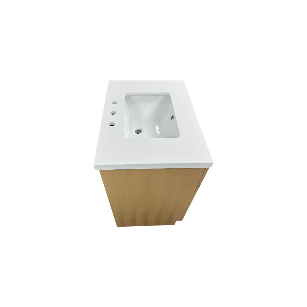 Hokku Designs  Thornaby Solid Wood Single Bathroom Vanity with Quartz Top