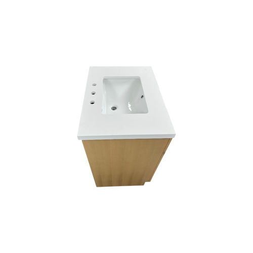 Hokku Designs  Thornaby Solid Wood Single Bathroom Vanity with Quartz Top, image 12