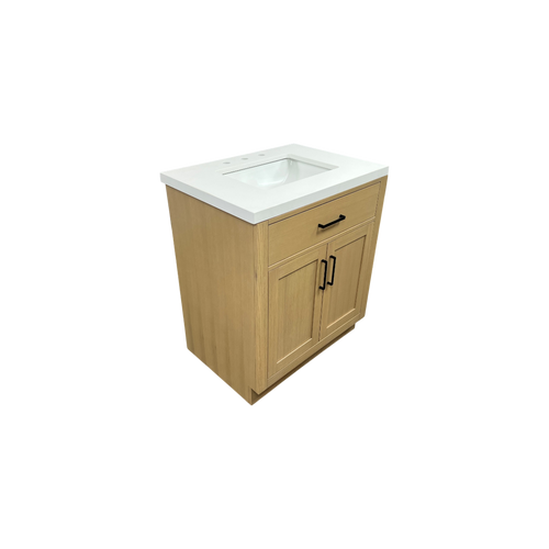 Hokku Designs  Thornaby Solid Wood Single Bathroom Vanity with Quartz Top, image 13