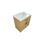 Hokku Designs  Thornaby Solid Wood Single Bathroom Vanity with Quartz Top