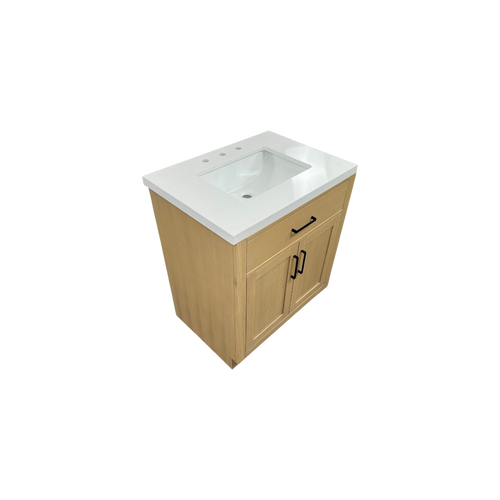 Hokku Designs  Thornaby Solid Wood Single Bathroom Vanity with Quartz Top, image 14