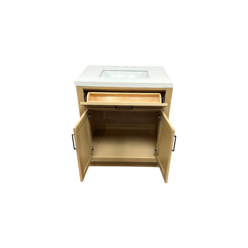 Hokku Designs  Thornaby Solid Wood Single Bathroom Vanity with Quartz Top, image 15