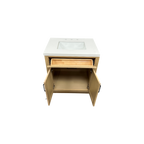 Hokku Designs  Thornaby Solid Wood Single Bathroom Vanity with Quartz Top