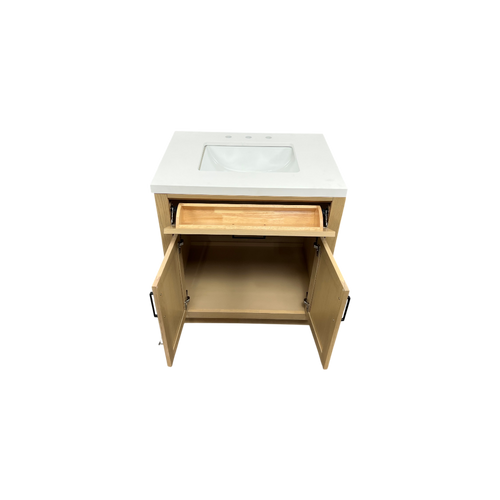Hokku Designs  Thornaby Solid Wood Single Bathroom Vanity with Quartz Top, image 16