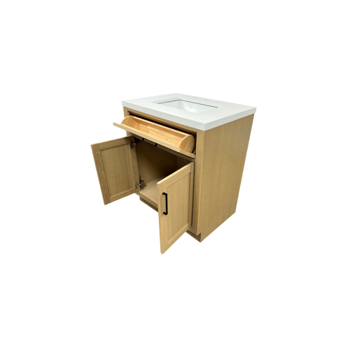 Hokku Designs  Thornaby Solid Wood Single Bathroom Vanity with Quartz Top, image 17