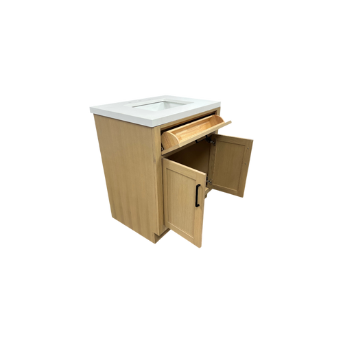 Hokku Designs  Thornaby Solid Wood Single Bathroom Vanity with Quartz Top, image 18