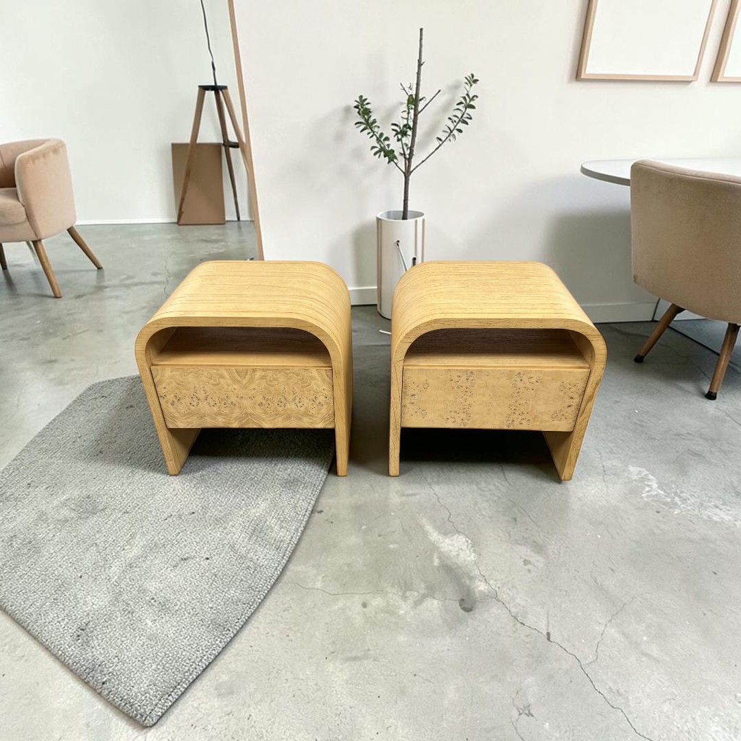 Castlery Crescent 1-Drawer Nightstand Set of 2