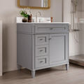 DeerValley Fully Assembled Single Bathroom Vanity with Backsplash - Light Gray