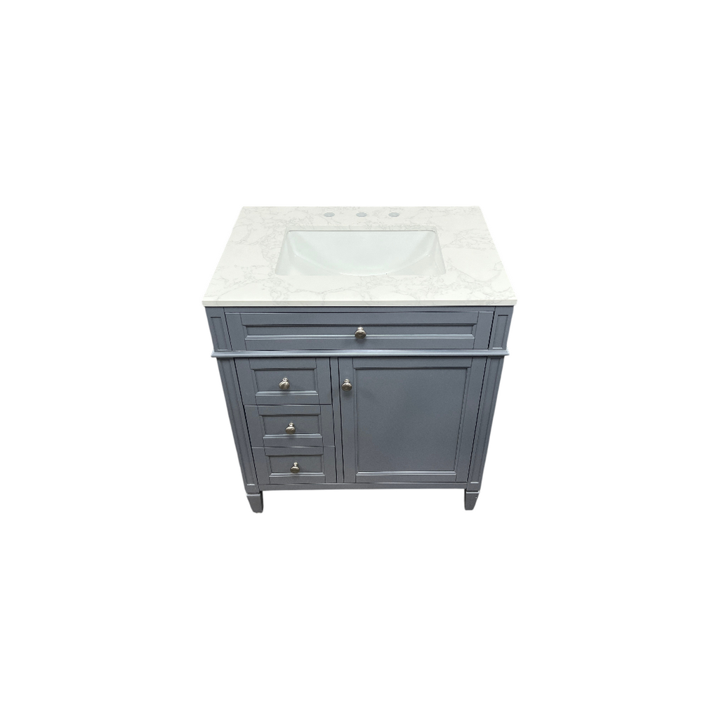 DeerValley Fully Assembled Single Bathroom Vanity with Backsplash - Light Gray