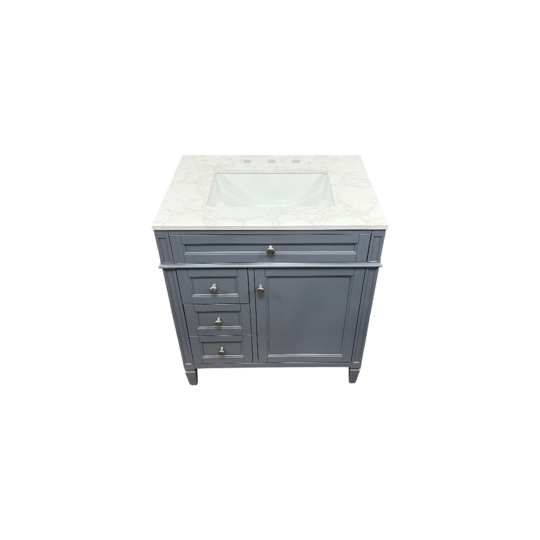 DeerValley Fully Assembled Single Bathroom Vanity with Backsplash - Light Gray