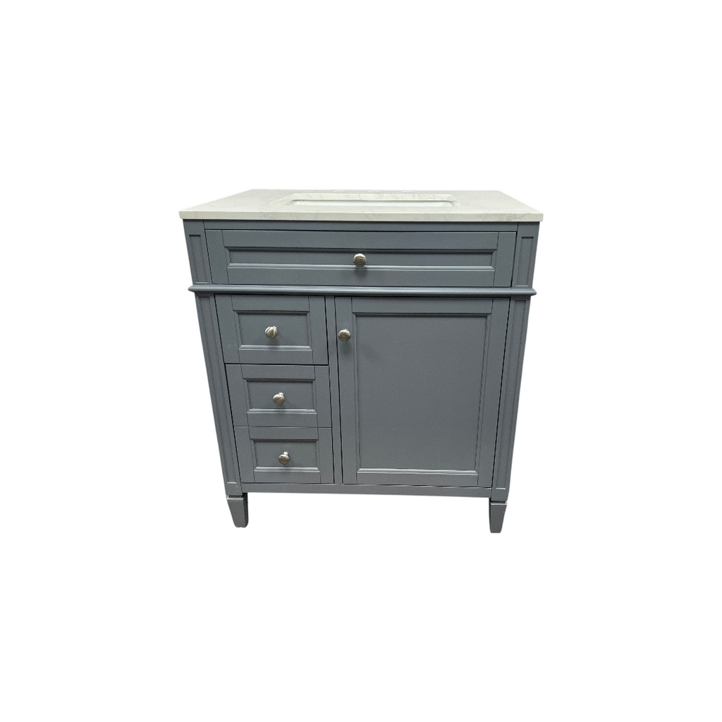 DeerValley Fully Assembled Single Bathroom Vanity with Backsplash - Light Gray