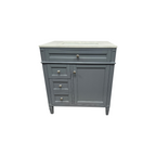 DeerValley Fully Assembled Single Bathroom Vanity with Backsplash - Light Gray