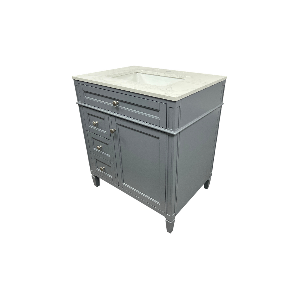 DeerValley Fully Assembled Single Bathroom Vanity with Backsplash - Light Gray