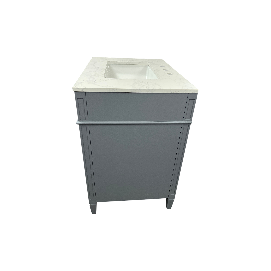 DeerValley Fully Assembled Single Bathroom Vanity with Backsplash - Light Gray