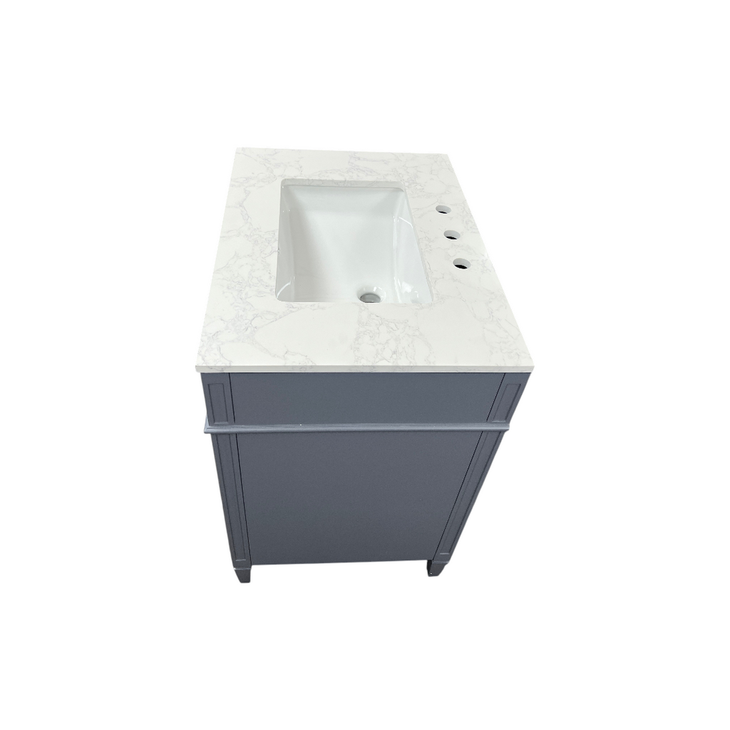 DeerValley Fully Assembled Single Bathroom Vanity with Backsplash - Light Gray