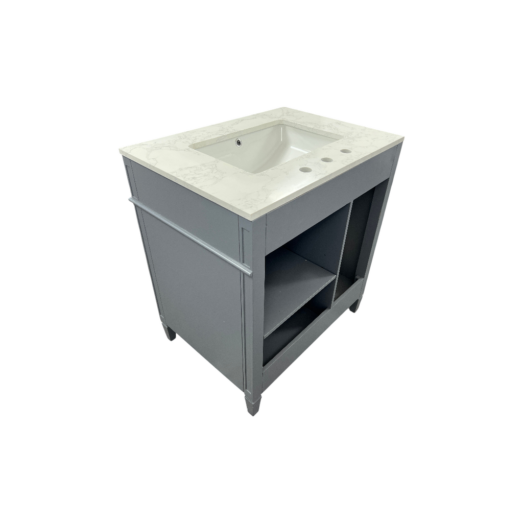 DeerValley Fully Assembled Single Bathroom Vanity with Backsplash - Light Gray