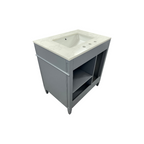 DeerValley Fully Assembled Single Bathroom Vanity with Backsplash - Light Gray