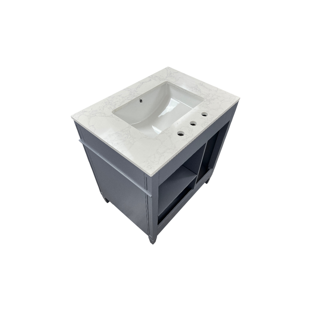 DeerValley Fully Assembled Single Bathroom Vanity with Backsplash - Light Gray
