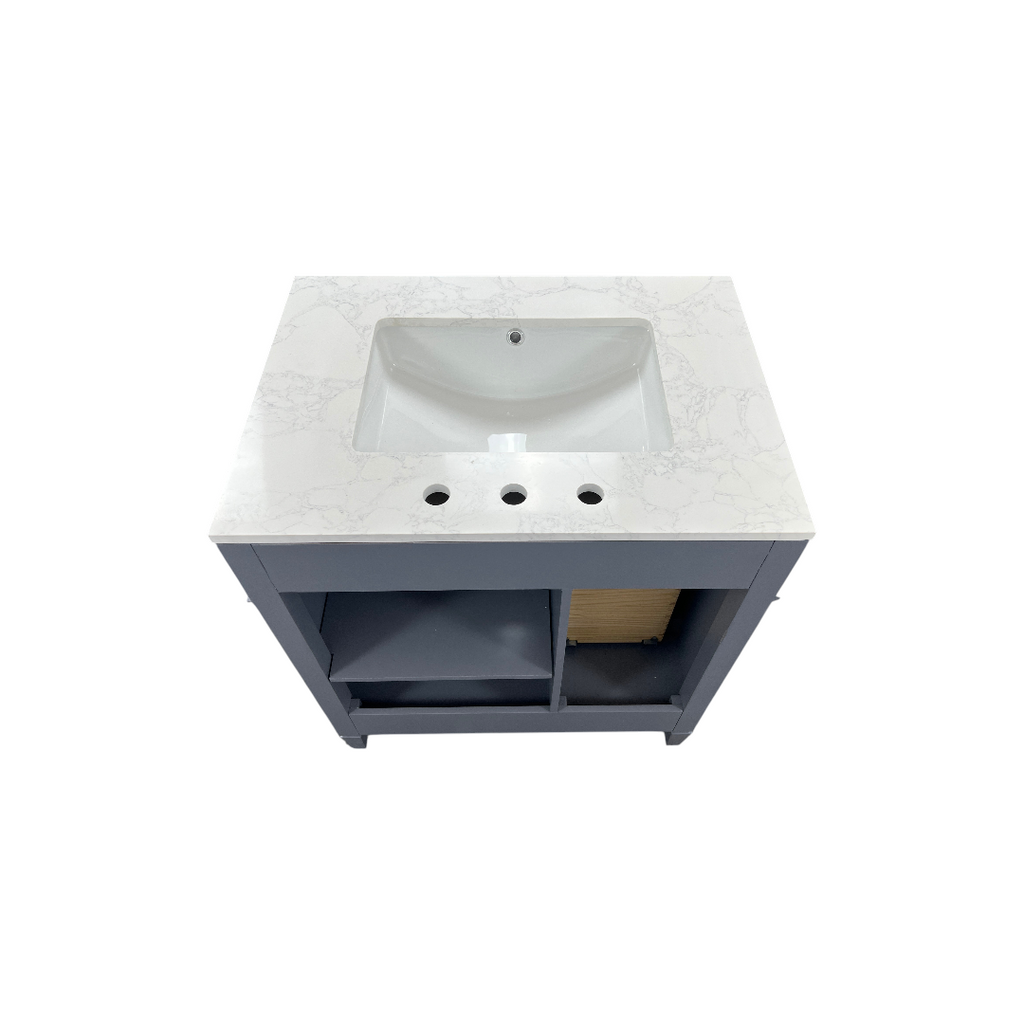 DeerValley Fully Assembled Single Bathroom Vanity with Backsplash - Light Gray