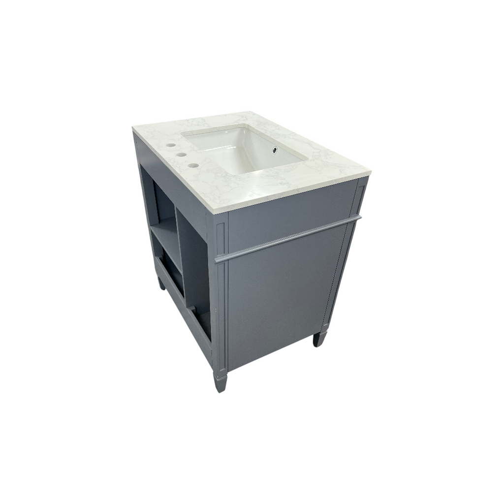 DeerValley Fully Assembled Single Bathroom Vanity with Backsplash - Light Gray
