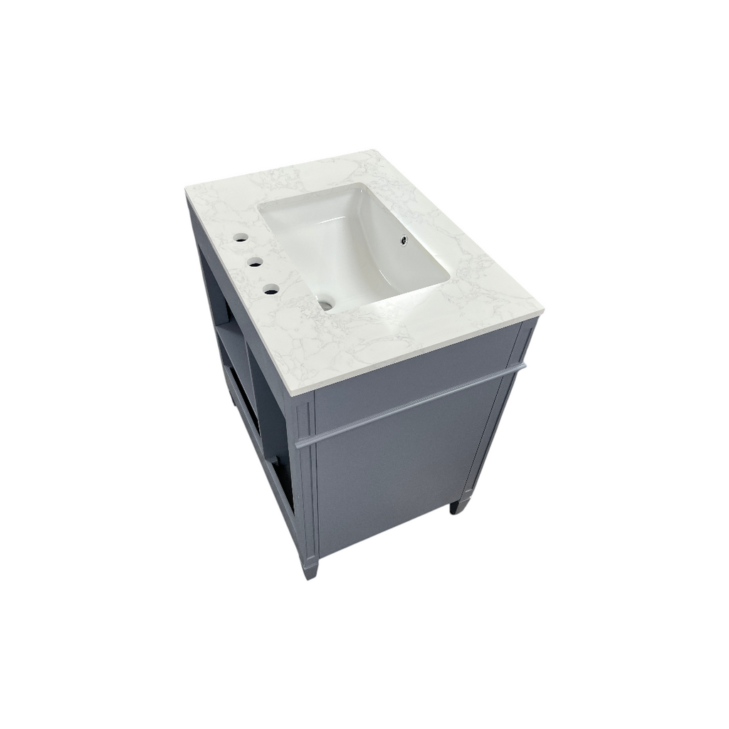 DeerValley Fully Assembled Single Bathroom Vanity with Backsplash - Light Gray