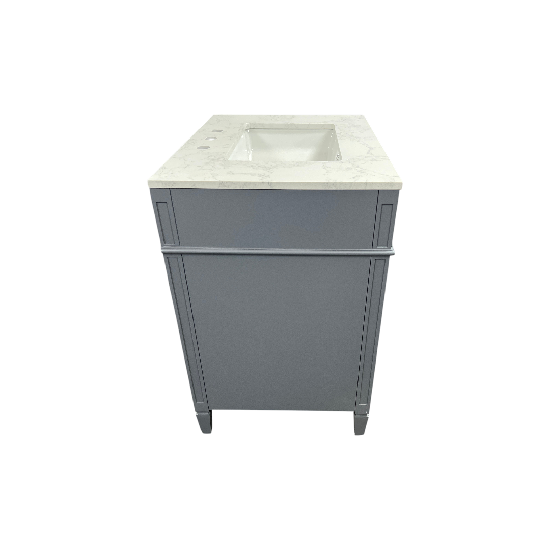 DeerValley Fully Assembled Single Bathroom Vanity with Backsplash - Light Gray