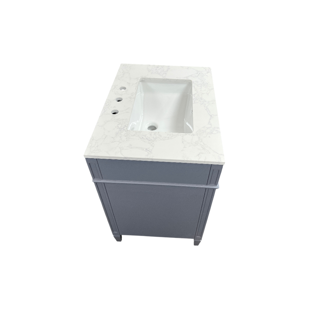 DeerValley Fully Assembled Single Bathroom Vanity with Backsplash - Light Gray
