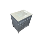 DeerValley Fully Assembled Single Bathroom Vanity with Backsplash - Light Gray