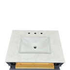 DeerValley Fully Assembled Single Bathroom Vanity with Backsplash - Light Gray