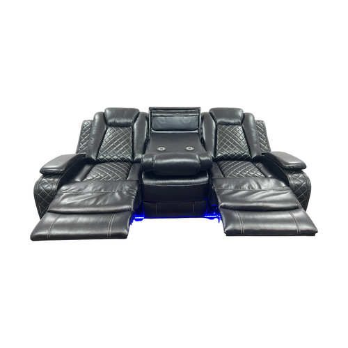 Latitude Run Power Reclining Sofa Couch with Wireless Charger and LED Lights, image 9
