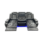 Latitude Run Power Reclining Sofa Couch with Wireless Charger and LED Lights