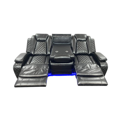 Latitude Run Power Reclining Sofa Couch with Wireless Charger and LED Lights, image 12