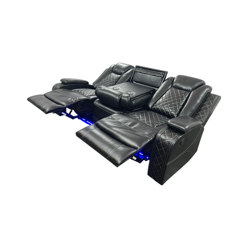 Latitude Run Power Reclining Sofa Couch with Wireless Charger and LED Lights, image 13