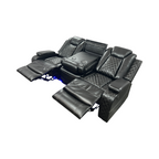 Latitude Run Power Reclining Sofa Couch with Wireless Charger and LED Lights