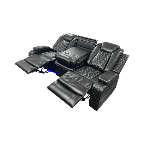 Latitude Run Power Reclining Sofa Couch with Wireless Charger and LED Lights, image 14