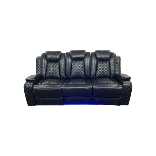 Latitude Run Power Reclining Sofa Couch with Wireless Charger and LED Lights, image 2