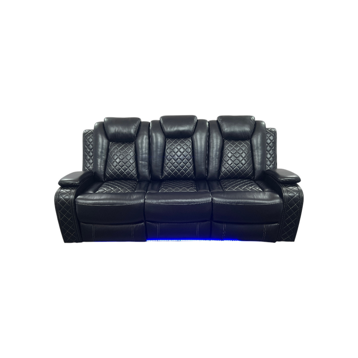Latitude Run Power Reclining Sofa Couch with Wireless Charger and LED Lights, image 2