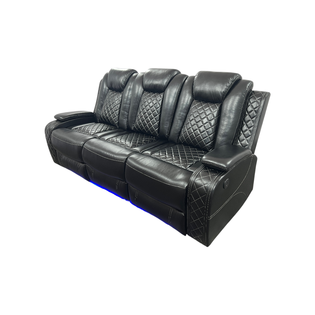 Latitude Run Power Reclining Sofa Couch with Wireless Charger and LED Lights