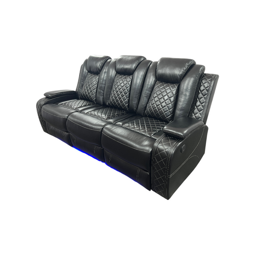 Latitude Run Power Reclining Sofa Couch with Wireless Charger and LED Lights, image 5