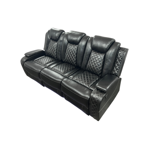 Latitude Run Power Reclining Sofa Couch with Wireless Charger and LED Lights, image 6
